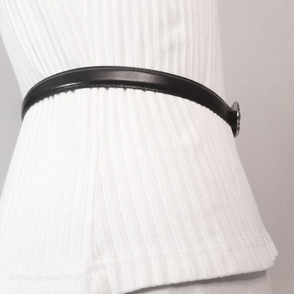 Beacon Hill Belt Skinny Large 29" to 31" Waist Semi Aniline Black Leather - Picture 5 of 14
